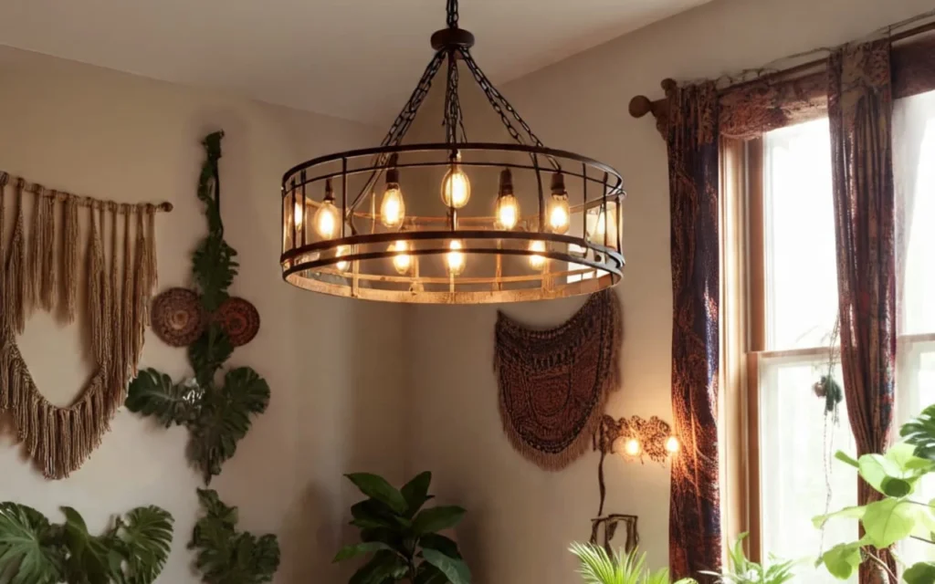 Boho Living Room Lighting Set-up