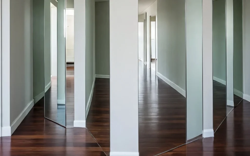 Creative hallway Mirrors set-up