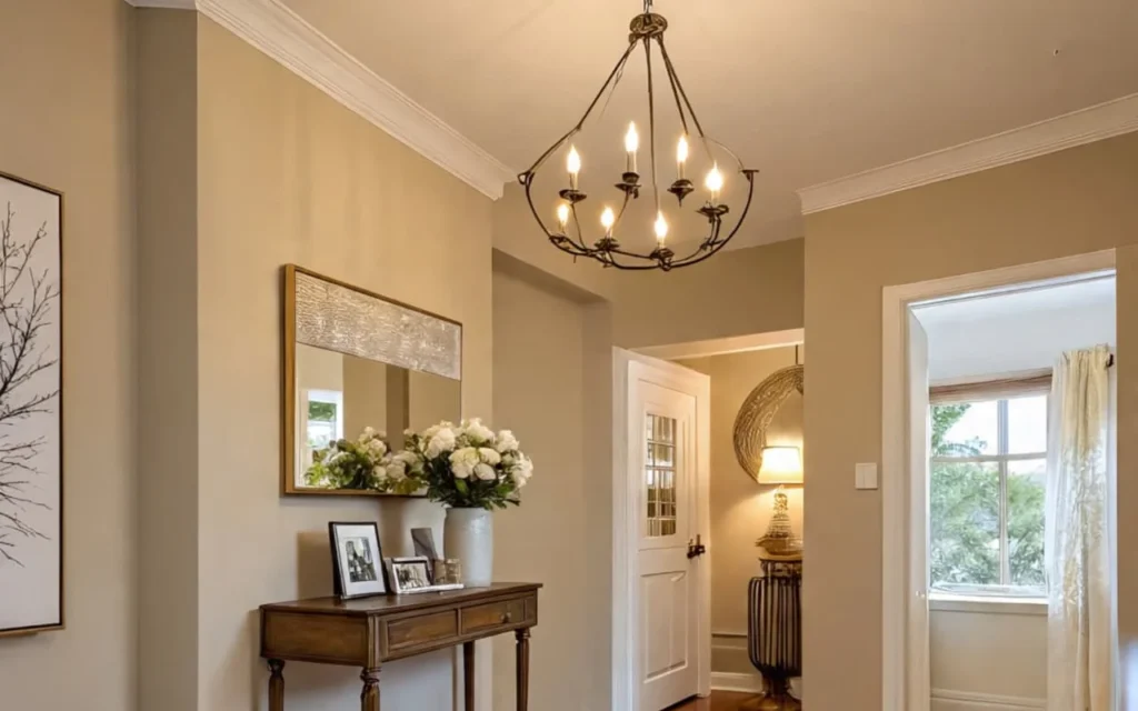 Entryway Decor Lighting set-up